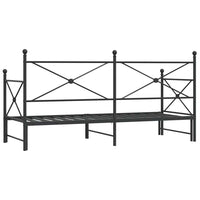 vidaXL Divano Letto Estraibile senza Materasso Nero 80x200 cm Acciaio