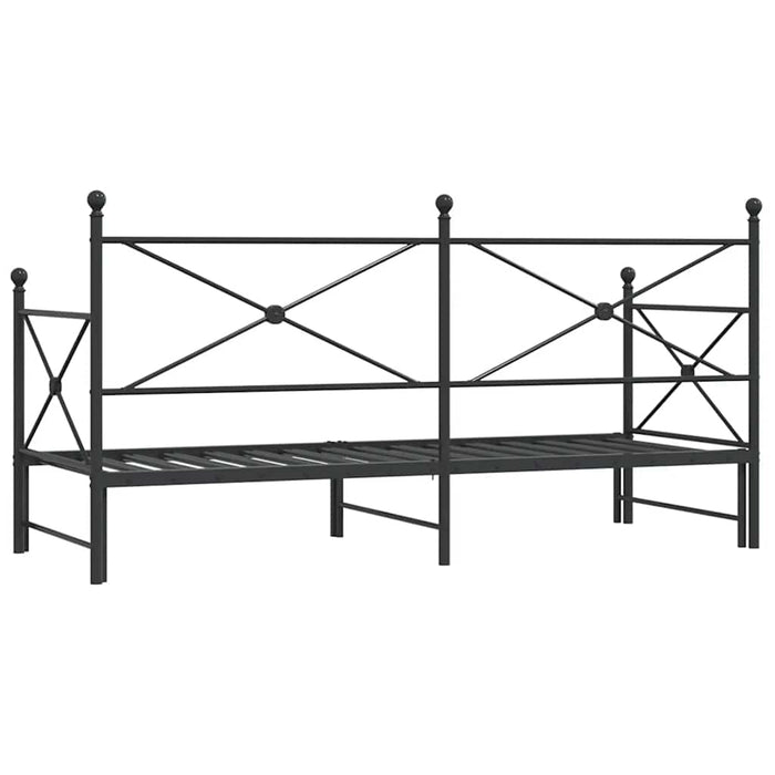 vidaXL Divano Letto Estraibile senza Materasso Nero 80x200 cm Acciaio