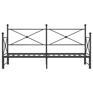 Divano Letto Estraibile senza Materasso Nero 90x190 cm Acciaio 4104674