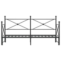 Divano Letto Estraibile senza Materasso Nero 90x200 cm Acciaio 4104675