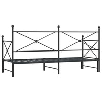 Divano Letto Estraibile senza Materasso Nero 90x200 cm Acciaio 4104675