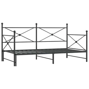 Divano Letto Estraibile senza Materasso Nero 100x200 cm Acciaio 4104677