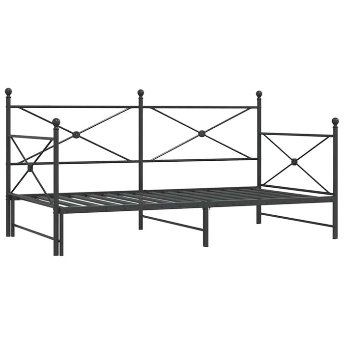 Divano Letto Estraibile senza Materasso Nero 100x200 cm Acciaio 4104677