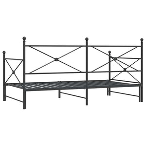 Divano Letto Estraibile senza Materasso Nero 100x200 cm Acciaio 4104677