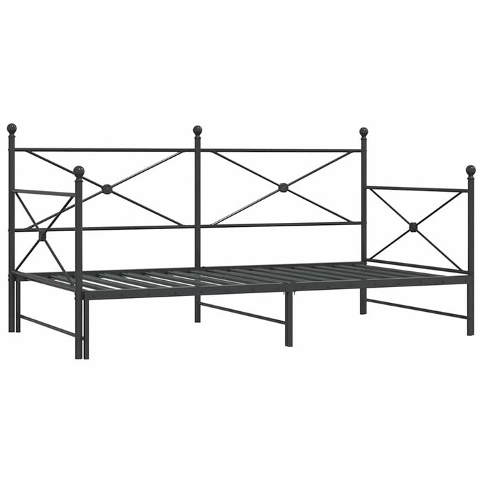 vidaXL Divano Letto Estraibile senza Materasso Nero 107x203 cm Acciaio