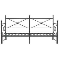 vidaXL Divano Letto Estraibile senza Materasso Nero 107x203 cm Acciaio