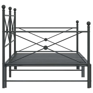 vidaXL Divano Letto Estraibile senza Materasso Nero 107x203 cm Acciaio