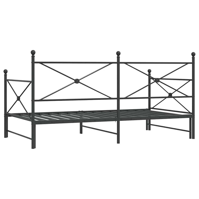 vidaXL Divano Letto Estraibile senza Materasso Nero 107x203 cm Acciaio