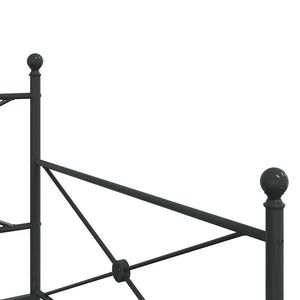 vidaXL Divano Letto Estraibile senza Materasso Nero 107x203 cm Acciaio