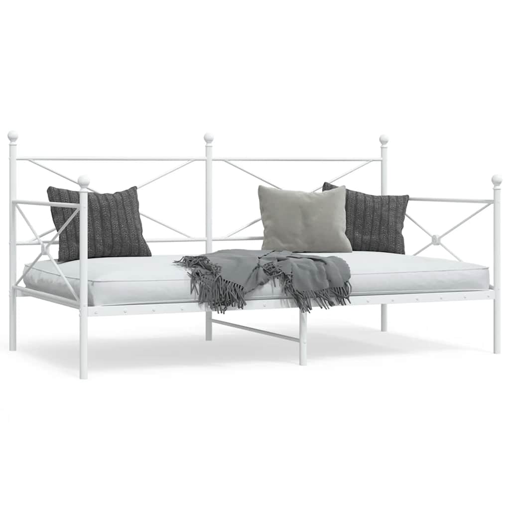 vidaXL Dormeuse senza Materasso Bianco 100x200 cm in Acciaio
