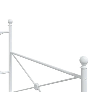 vidaXL Dormeuse senza Materasso Bianco 107x203 cm in Acciaio