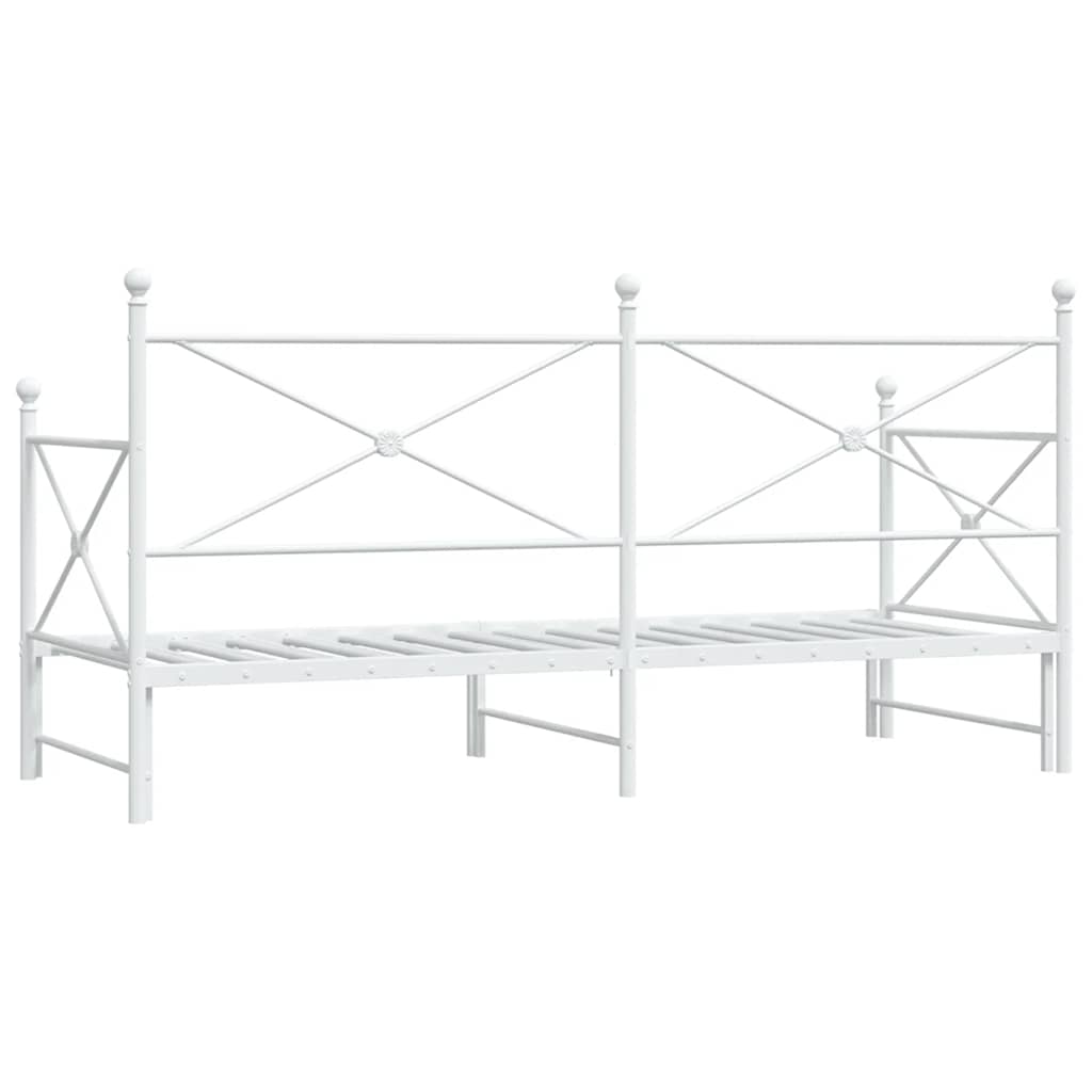 vidaXL Divano Letto Estraibile senza Materasso Bianco 80x200cm Acciaio