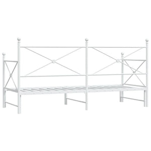 vidaXL Divano Letto Estraibile senza Materasso Bianco 80x200cm Acciaio
