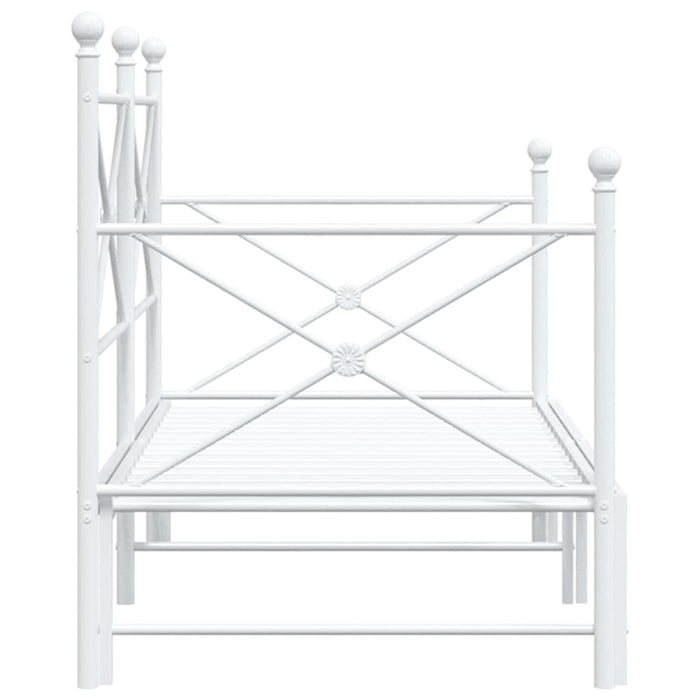 Divano Letto Estraibile senza Materasso Bianco 90x190cm Acciaio