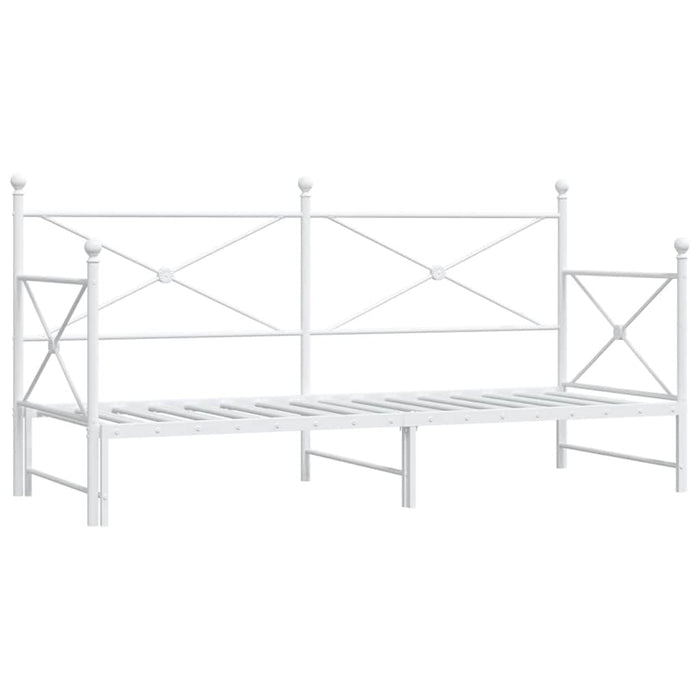 Divano Letto Estraibile senza Materasso Bianco 90x200cm Acciaio 4104689