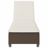 Lettino Prendisole con Cuscini Marrone 55x200x25,5cm Polyrattan