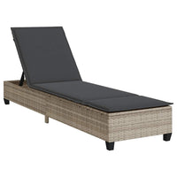 vidaXL Lettino Prendisole con Cuscini Grigio Chiaro 55x200x25,5 cm