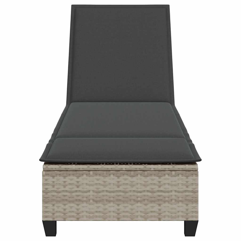 vidaXL Lettino Prendisole con Cuscini Grigio Chiaro 55x200x25,5 cm