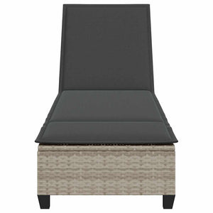 vidaXL Lettino Prendisole con Cuscini Grigio Chiaro 55x200x25,5 cm