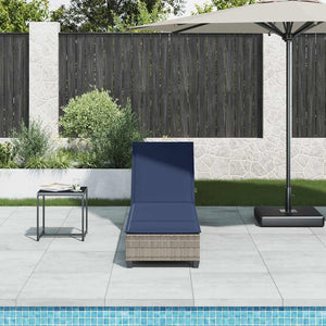vidaXL Lettino Prendisole con Cuscini Grigio 55x200x25,5cm Polyrattan