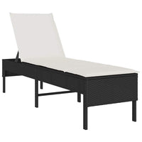 vidaXL Lettino Prendisole con Cuscino Nero 55x200x44 cm in Polyrattan
