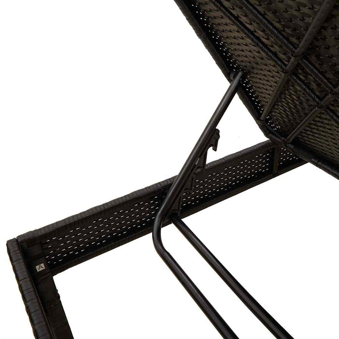 vidaXL Lettino Prendisole con Cuscino Nero 55x200x44 cm in Polyrattan