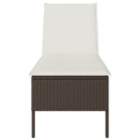 vidaXL Lettino Prendisole con Cuscino Marrone 55x200x44 cm Polyrattan