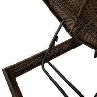 vidaXL Lettino Prendisole con Cuscino Marrone 55x200x44 cm Polyrattan