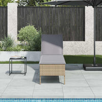vidaXL Lettino Prendisole con Cuscini Beige 55x200x44 cm in Polyrattan