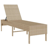 Lettino Prendisole con Cuscini Beige 55x200x44 cm in Polyrattan 4104104