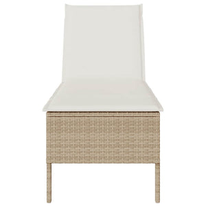 Lettino Prendisole con Cuscini Beige 55x200x44 cm in Polyrattan 4104104