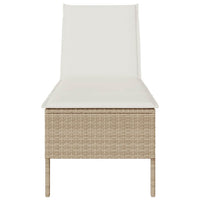 Lettino Prendisole con Cuscini Beige 55x200x44 cm in Polyrattan