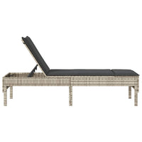 Lettino Prendisole con Cuscino Grigio Chiaro 55x200x44 cm