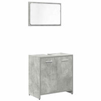 Set Mobili da Bagno 3 pz Grigio Cemento in Legno Multistrato 3324851