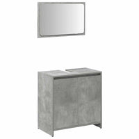 Set Mobili da Bagno 3 pz Grigio Cemento in Legno Multistrato 3324853