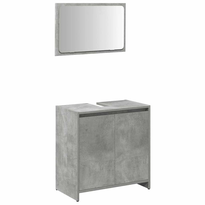 Set Mobili da Bagno 3 pz Grigio Cemento in Legno Multistrato 3324853