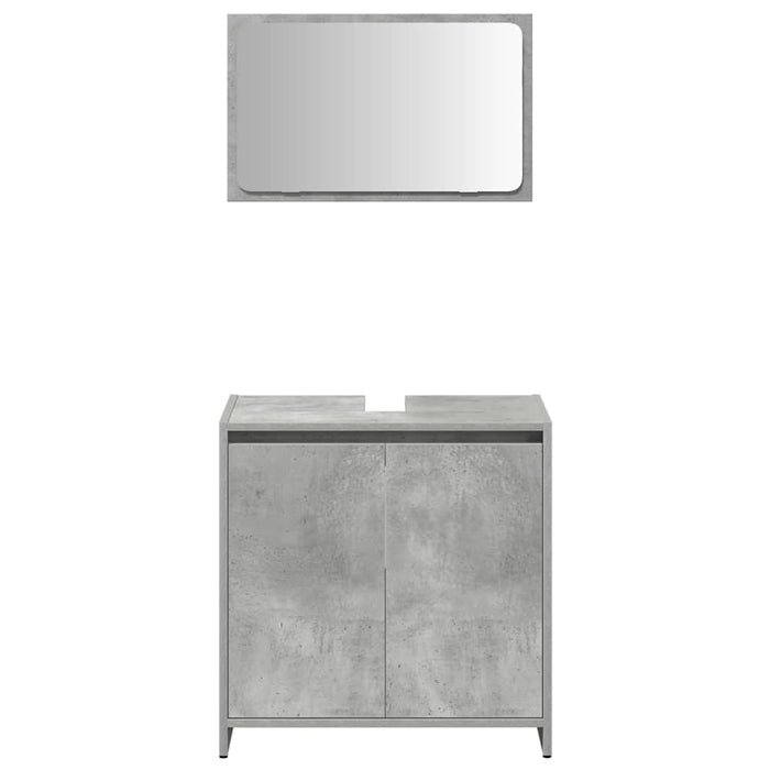Set Mobili da Bagno 3 pz Grigio Cemento in Legno Multistrato 3324853