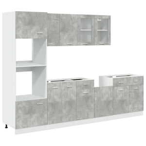 vidaXL Set Mobili da Bagno 7 pz “Lyon” Grigio Cemento