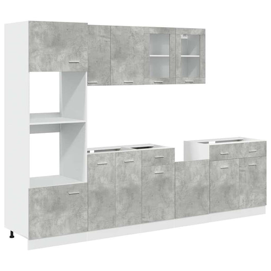 vidaXL Set Mobili da Bagno 7 pz “Lyon” Grigio Cemento