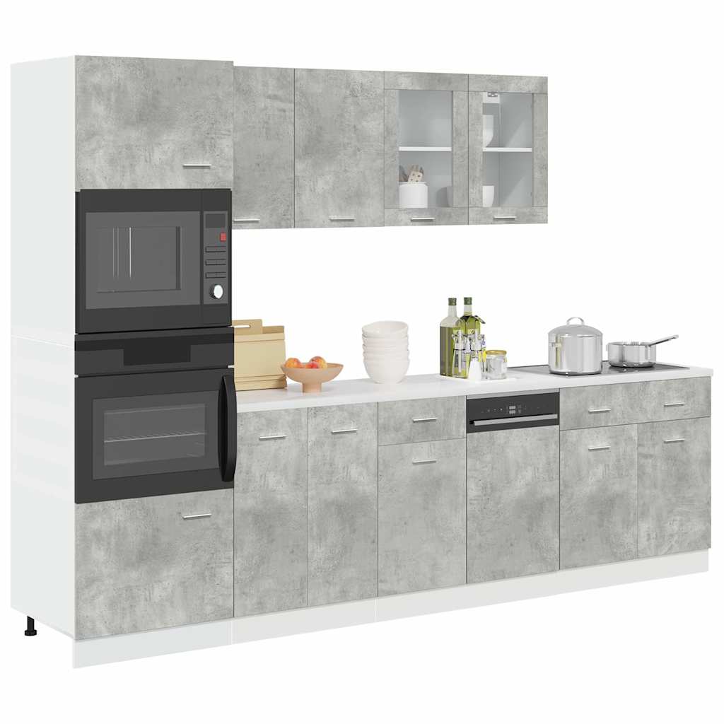 vidaXL Set Mobili da Bagno 7 pz “Lyon” Grigio Cemento