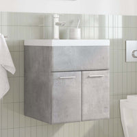 Set Mobili da Bagno 2 pz Grigio Cemento in Legno Multistrato 3324857
