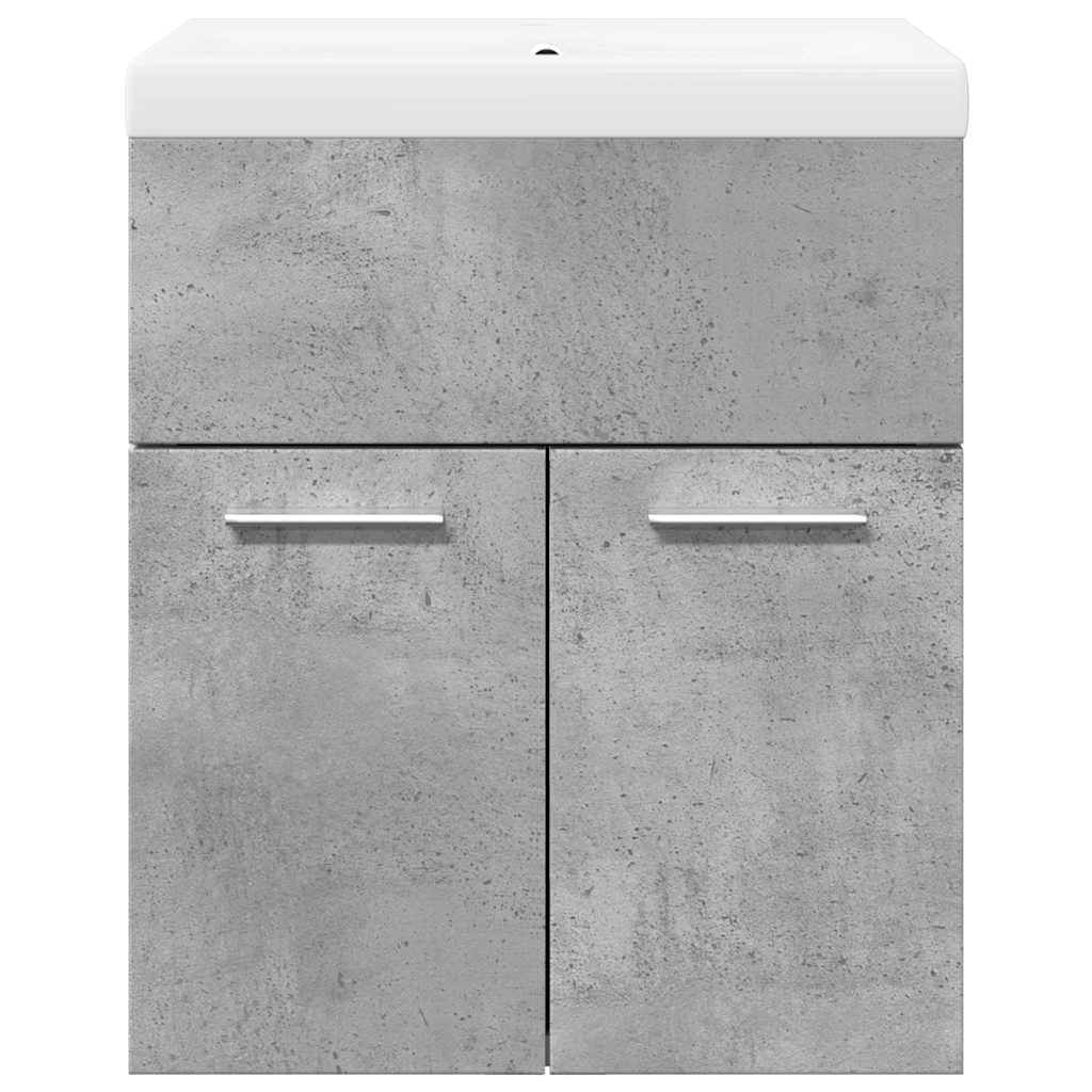 Set Mobili da Bagno 2 pz Grigio Cemento in Legno Multistrato 3324857