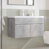 Mobile da Bagno con Lavabo Integrato-Armadietto da bagno con Lavandino Grigio Cemento 675970