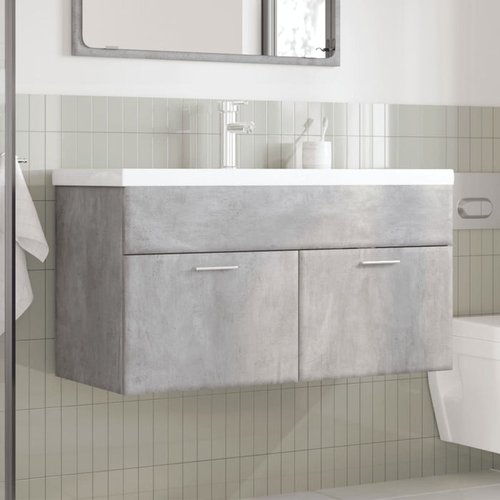 Mobile da Bagno con Lavabo Integrato-Armadietto da bagno con Lavandino Grigio Cemento 947065