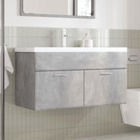 vidaXL Mobile da Bagno con Lavabo Integrato Grigio Cemento