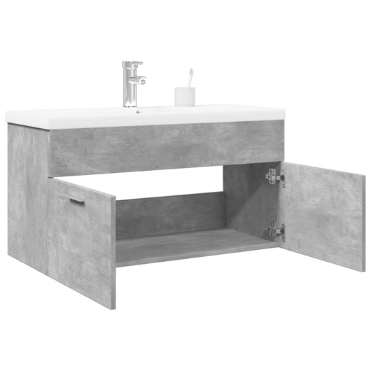Mobile da Bagno con Lavabo Integrato-Armadietto da bagno con Lavandino Grigio Cemento 947065