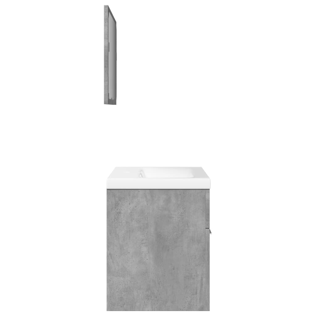 vidaXL Set Mobili da Bagno 3 pz Grigio Cemento in Legno Multistrato