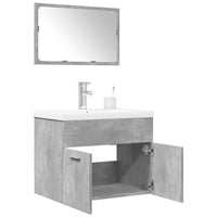 vidaXL Set Mobili da Bagno 3 pz Grigio Cemento in Legno Multistrato