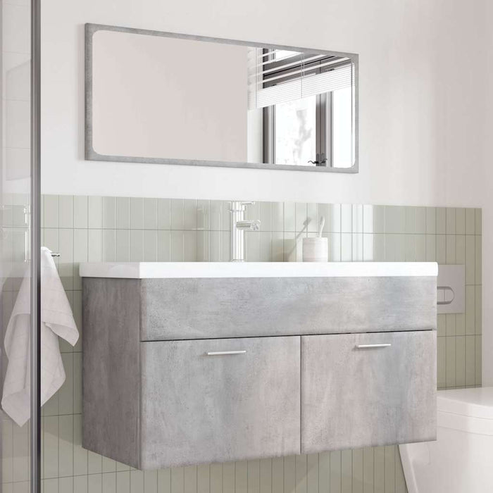 vidaXL Set Mobili da Bagno 3 pz Grigio Cemento in Legno Multistrato