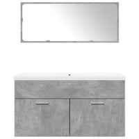 Set Mobili da Bagno 3 pz Grigio Cemento in Legno Multistrato 3324863